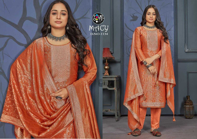 Fourdots Macy Simar Silk Jequard Heavy Designer Unstiched Salwar Suit