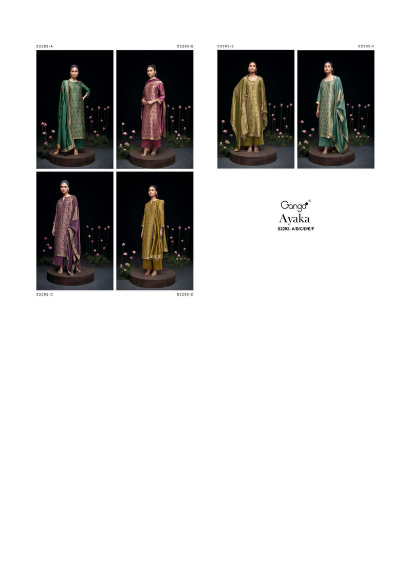 Ganga Fashion Ayaka 2292 Silk Jacquard Handwork Designer Salwar Kameez