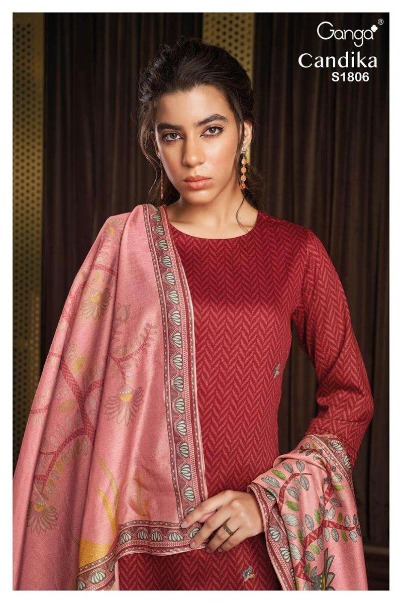 Ganga Candika 1806 Cotton Silk Printed With Work Salwar Kameez