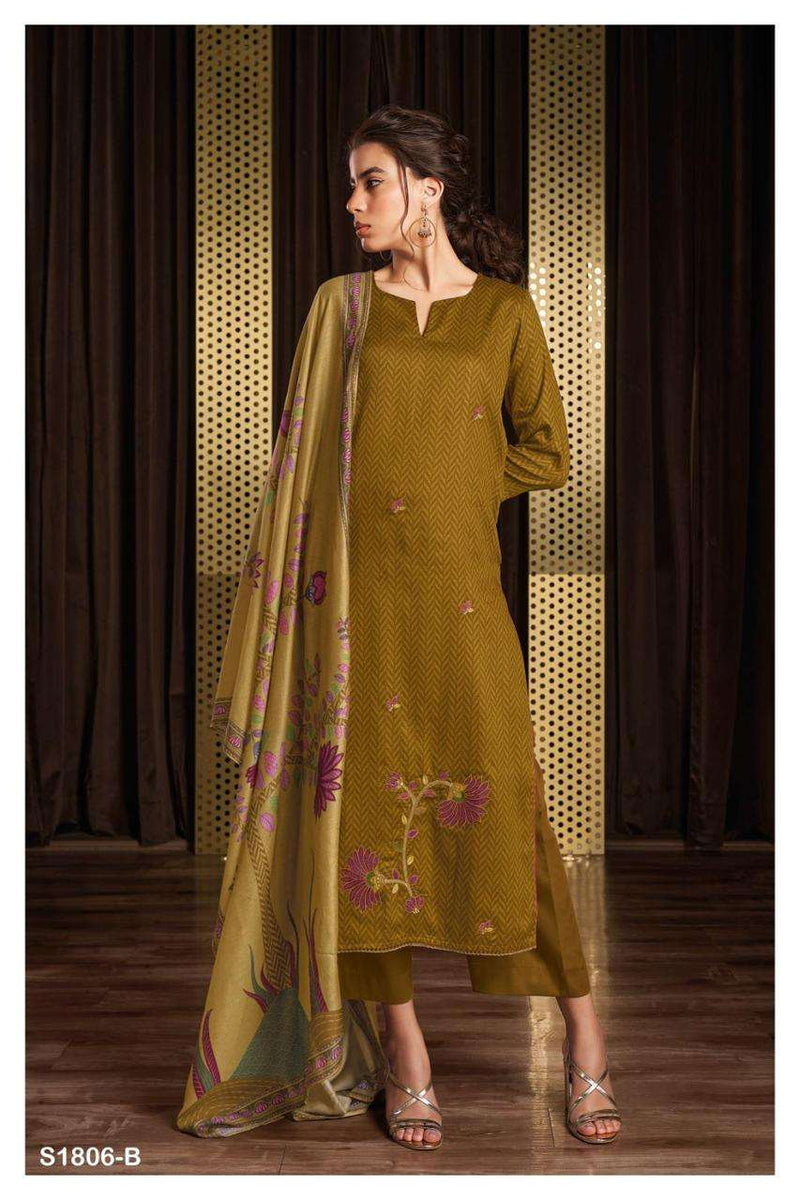Ganga Candika 1806 Cotton Silk Printed With Work Salwar Kameez
