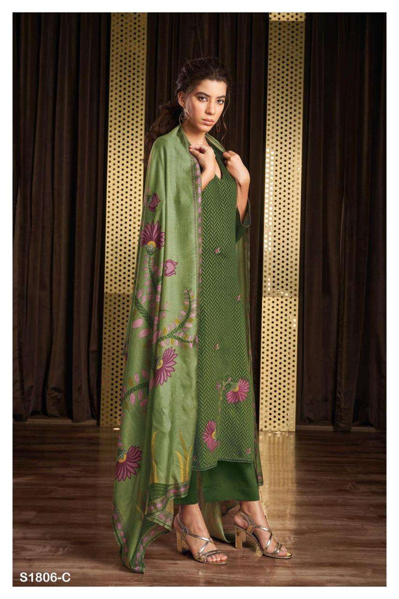 Ganga Candika 1806 Cotton Silk Printed With Work Salwar Kameez