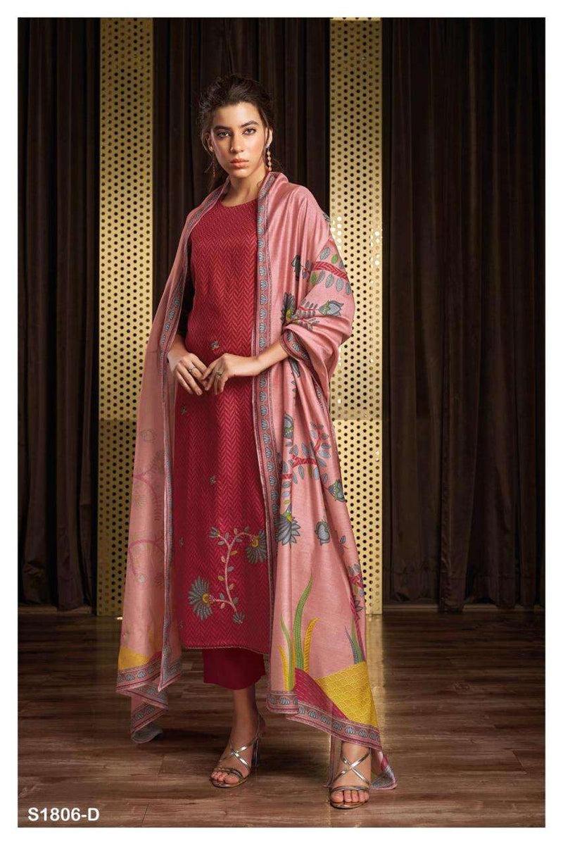 Ganga Candika 1806 Cotton Silk Printed With Work Salwar Kameez