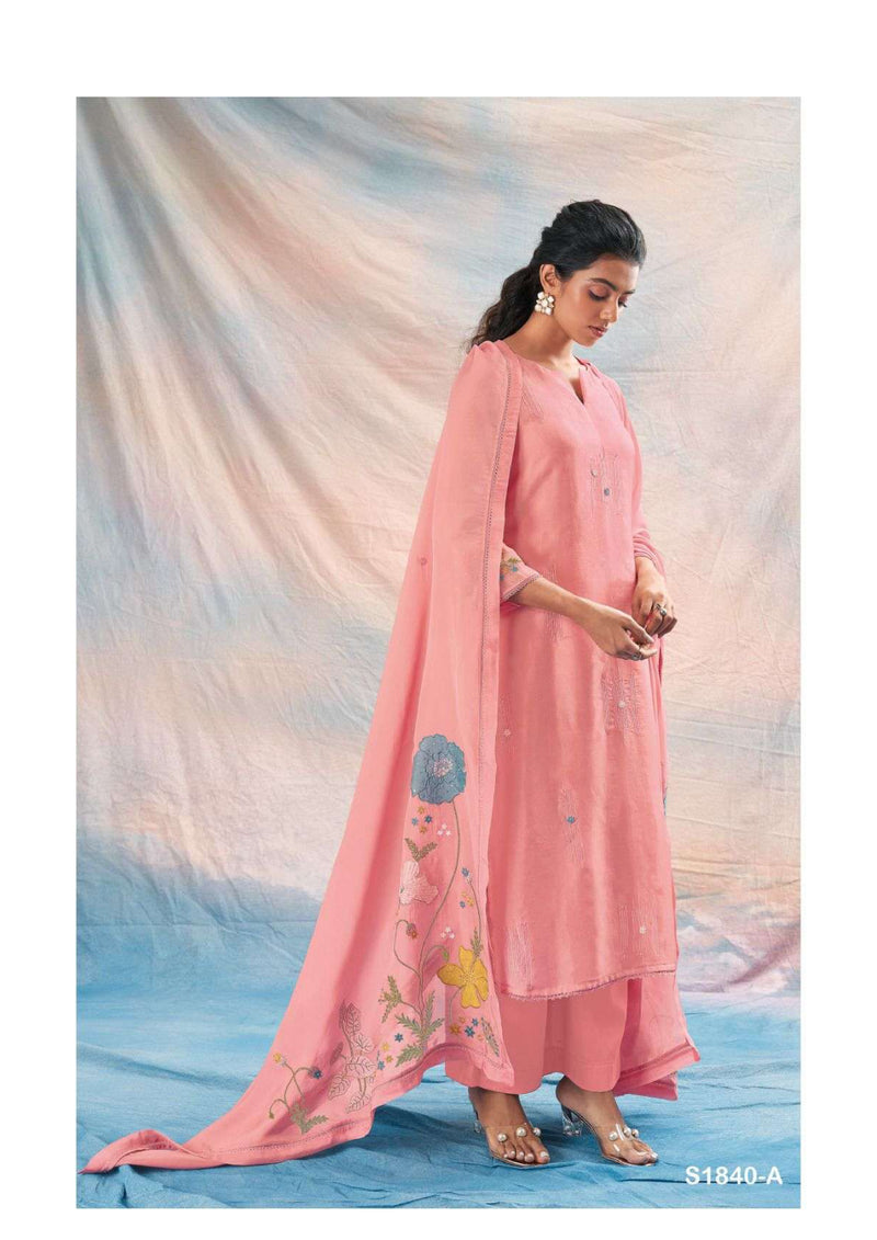 Ganga Fashion Daphne 1840 Silk Embroidery Handwork Stylish Salwar Suit
