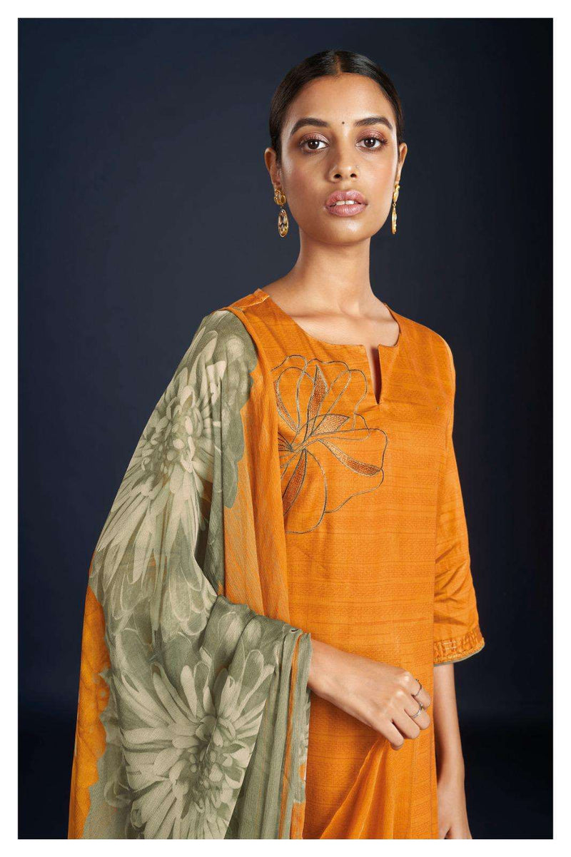 Ganga Darpana 1912 Fancy Cotton Silk Dress Materia With Chiffon Printed Dupatta