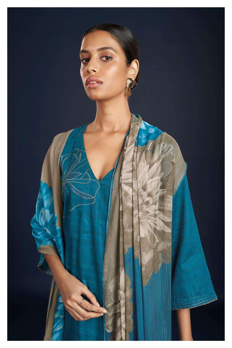 Ganga Darpana 1912 Fancy Cotton Silk Dress Materia With Chiffon Printed Dupatta