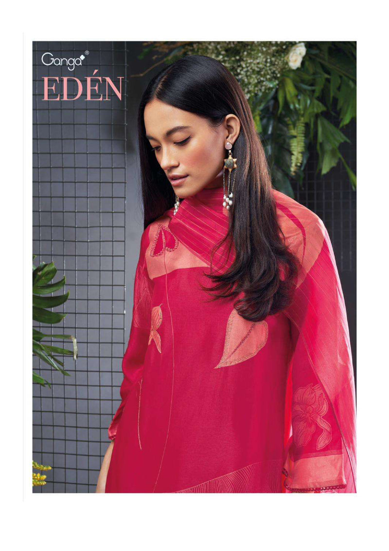 Ganga Fashion Eden Bemberg Russian Silk Printed Embroidery Designer Salwar Kameez