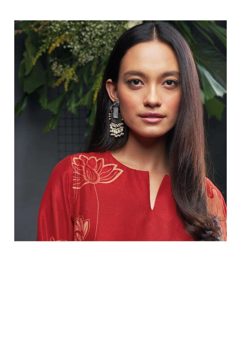 Ganga Fashion Eden Bemberg Russian Silk Printed Embroidery Designer Salwar Kameez