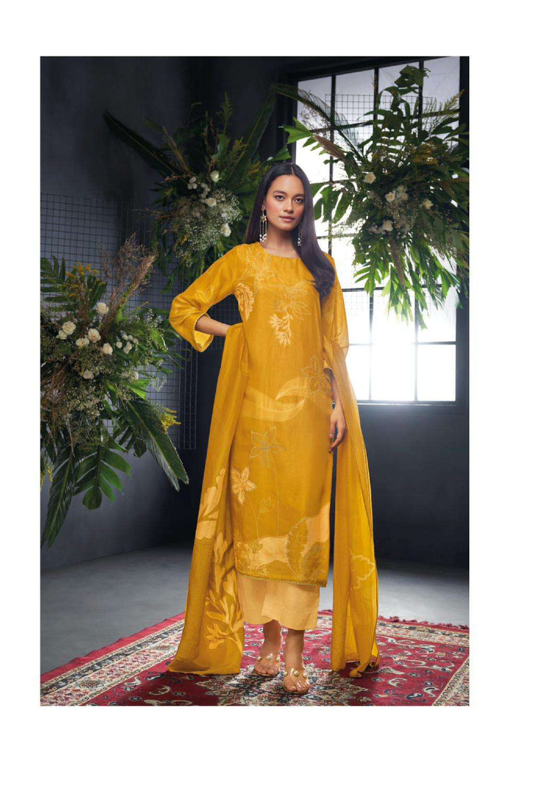 Ganga Fashion Eden Bemberg Russian Silk Printed Embroidery Designer Salwar Kameez