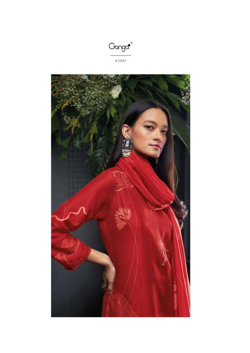 Ganga Fashion Eden Bemberg Russian Silk Printed Embroidery Designer Salwar Kameez