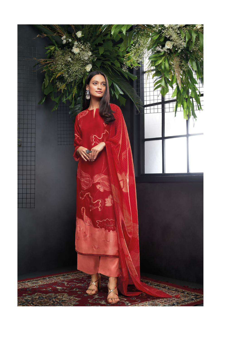 Ganga Fashion Eden Bemberg Russian Silk Printed Embroidery Designer Salwar Kameez