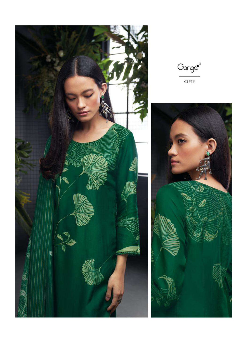 Ganga Fashion Eden Bemberg Russian Silk Printed Embroidery Designer Salwar Kameez
