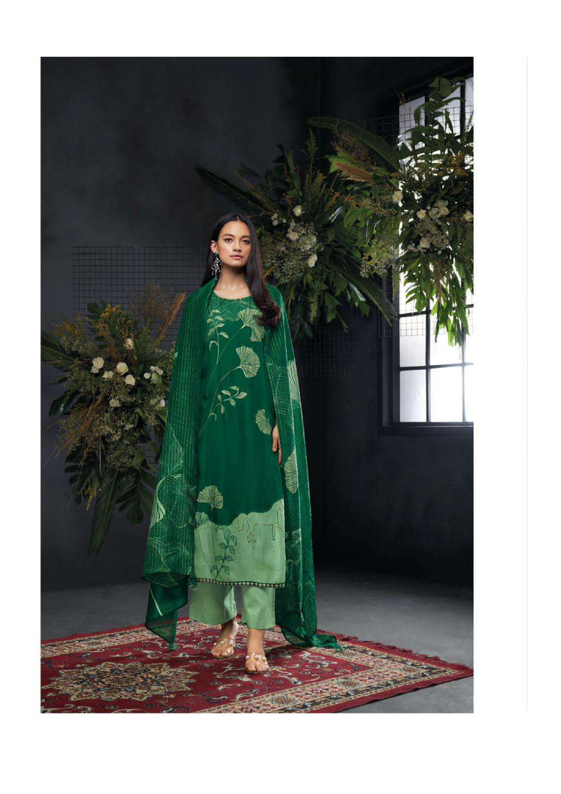 Ganga Fashion Eden Bemberg Russian Silk Printed Embroidery Designer Salwar Kameez