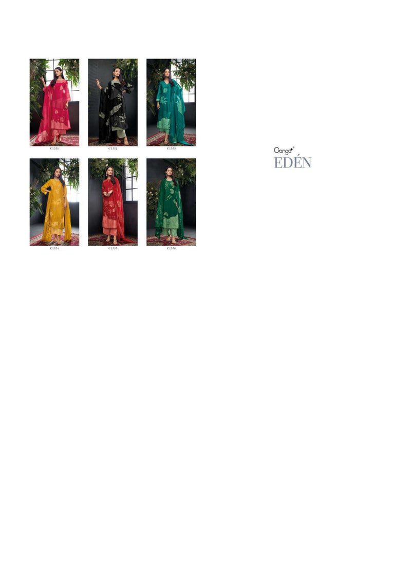 Ganga Fashion Eden Bemberg Russian Silk Printed Embroidery Designer Salwar Kameez