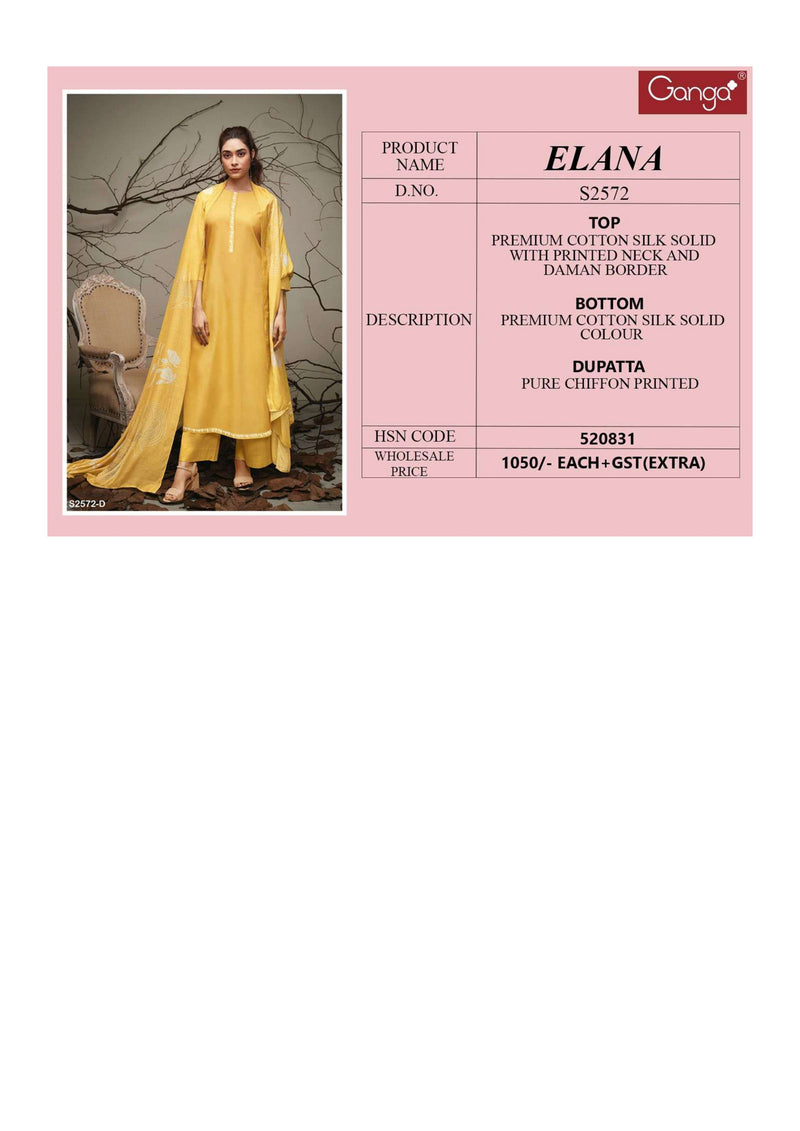 Ganga Fashion Elana 2572 Cotton Silk Salwar Kameez