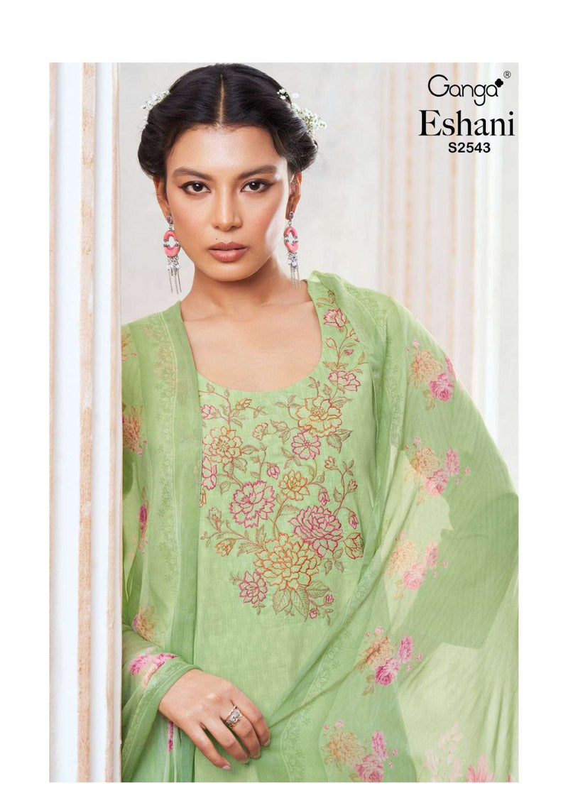 Ganga Fashion Eshani 2543 Cotton Printed Embroidery Salwar Suit