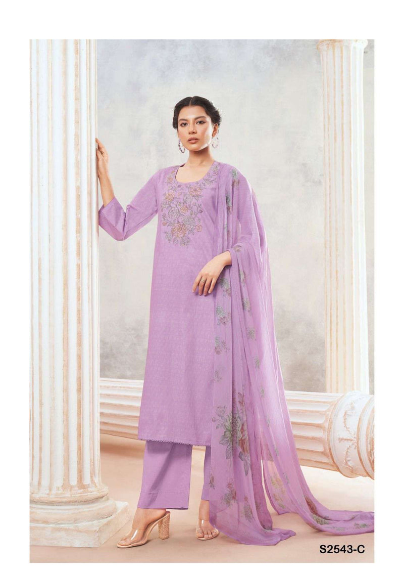 Ganga Fashion Eshani 2543 Cotton Printed Embroidery Salwar Suit