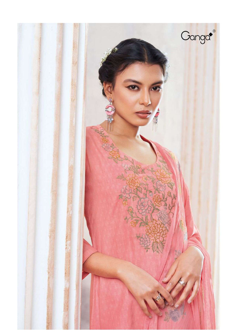 Ganga Fashion Eshani 2543 Cotton Printed Embroidery Salwar Suit