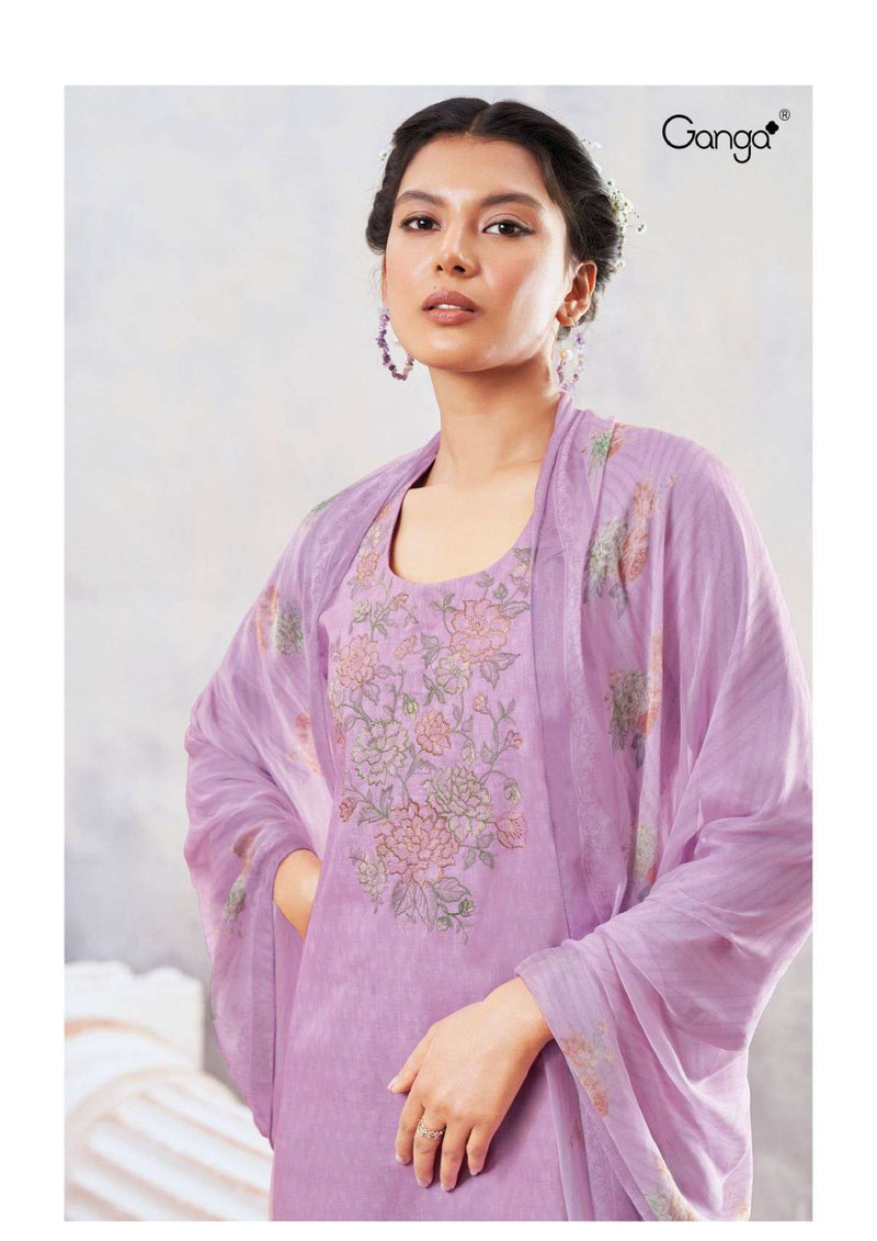 Ganga Fashion Eshani 2543 Cotton Printed Embroidery Salwar Suit