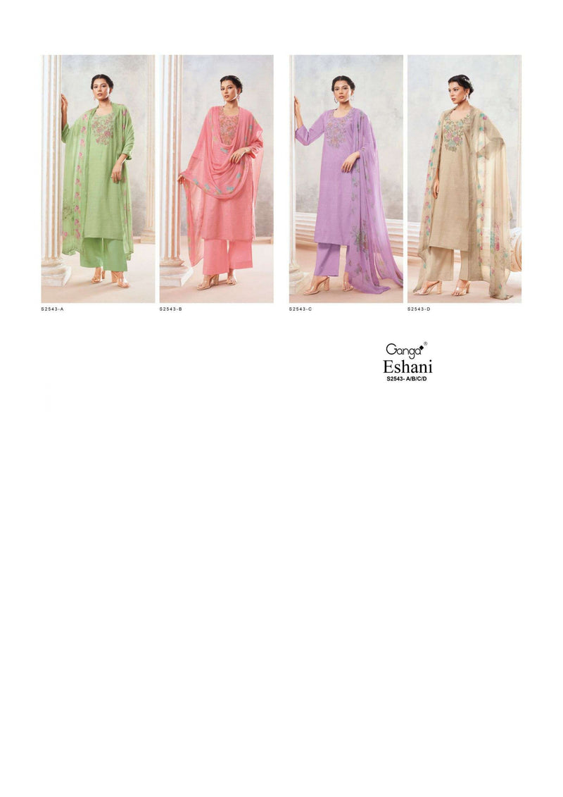 Ganga Fashion Eshani 2543 Cotton Printed Embroidery Salwar Suit