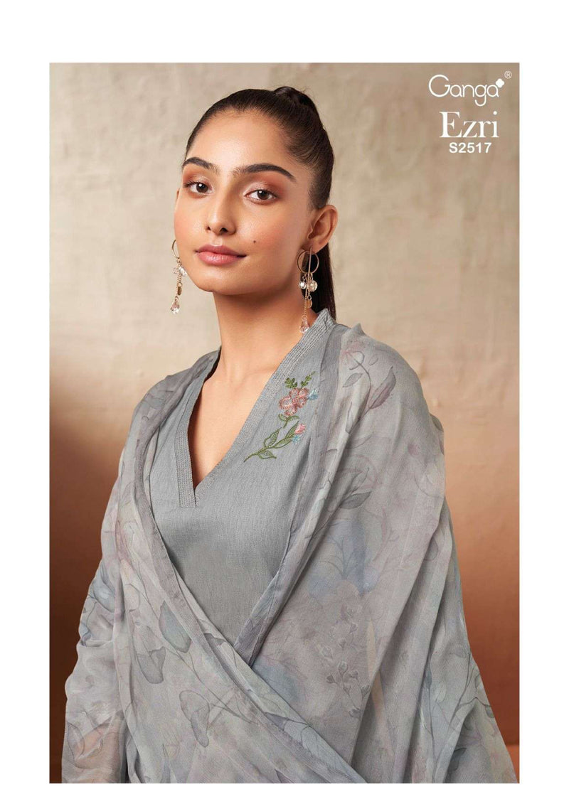 Ganga Fashion Ezri 2517 Cotton Printed Embroidery Casual Wear Salwar Kameez