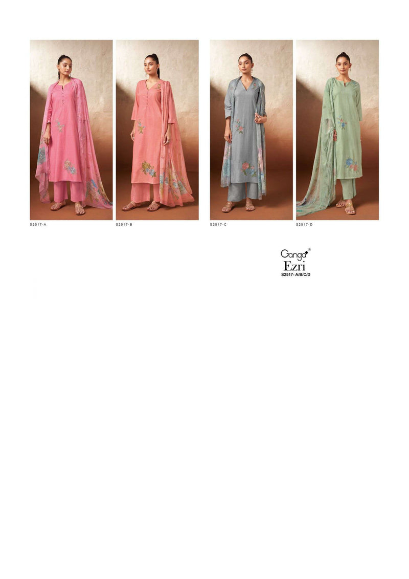 Ganga Fashion Ezri 2517 Cotton Printed Embroidery Casual Wear Salwar Kameez
