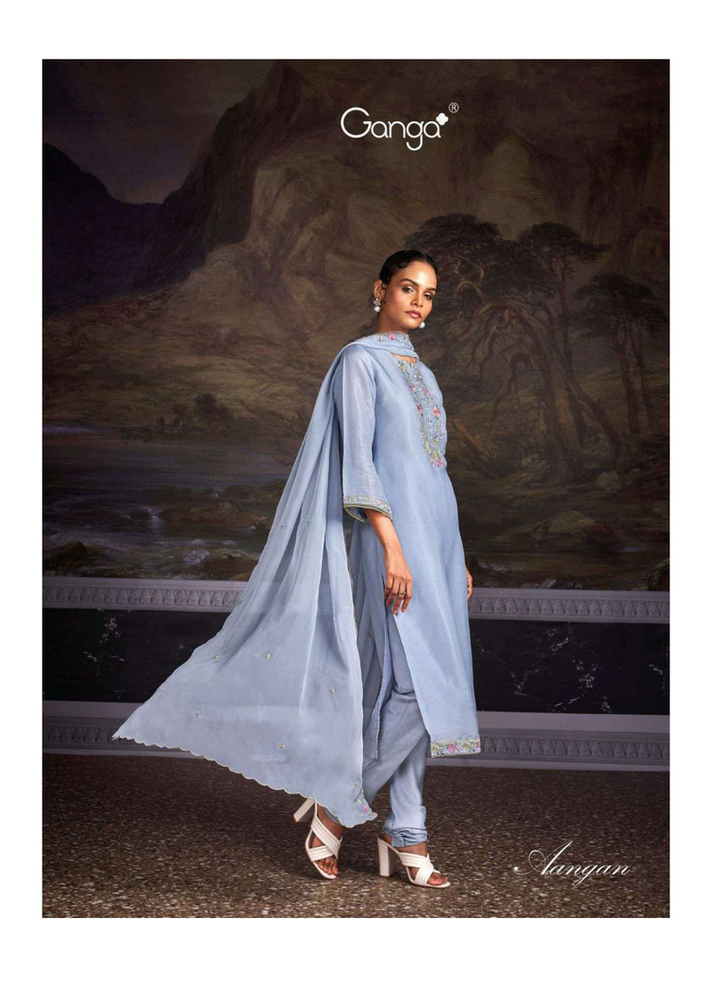 Ganga Fashion Aangan Silk Jacquard Fancy Salwar Kameez