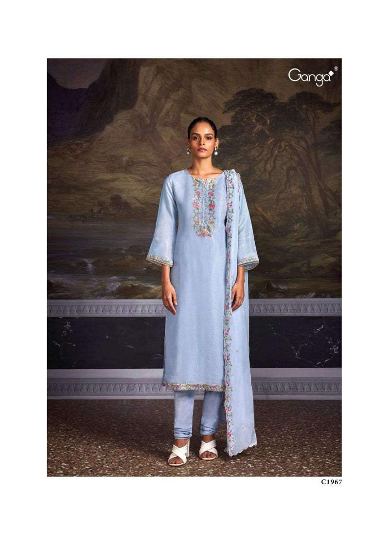 Ganga Fashion Aangan Silk Jacquard Fancy Salwar Kameez