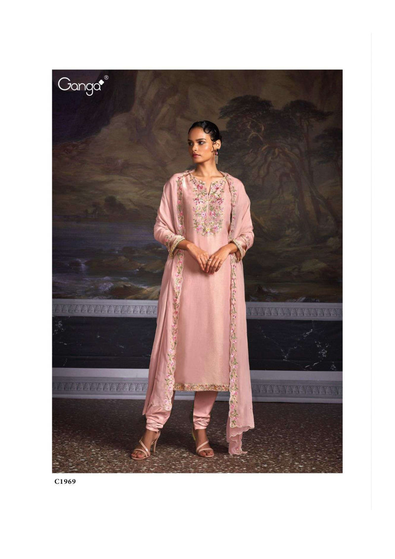 Ganga Fashion Aangan Silk Jacquard Fancy Salwar Kameez