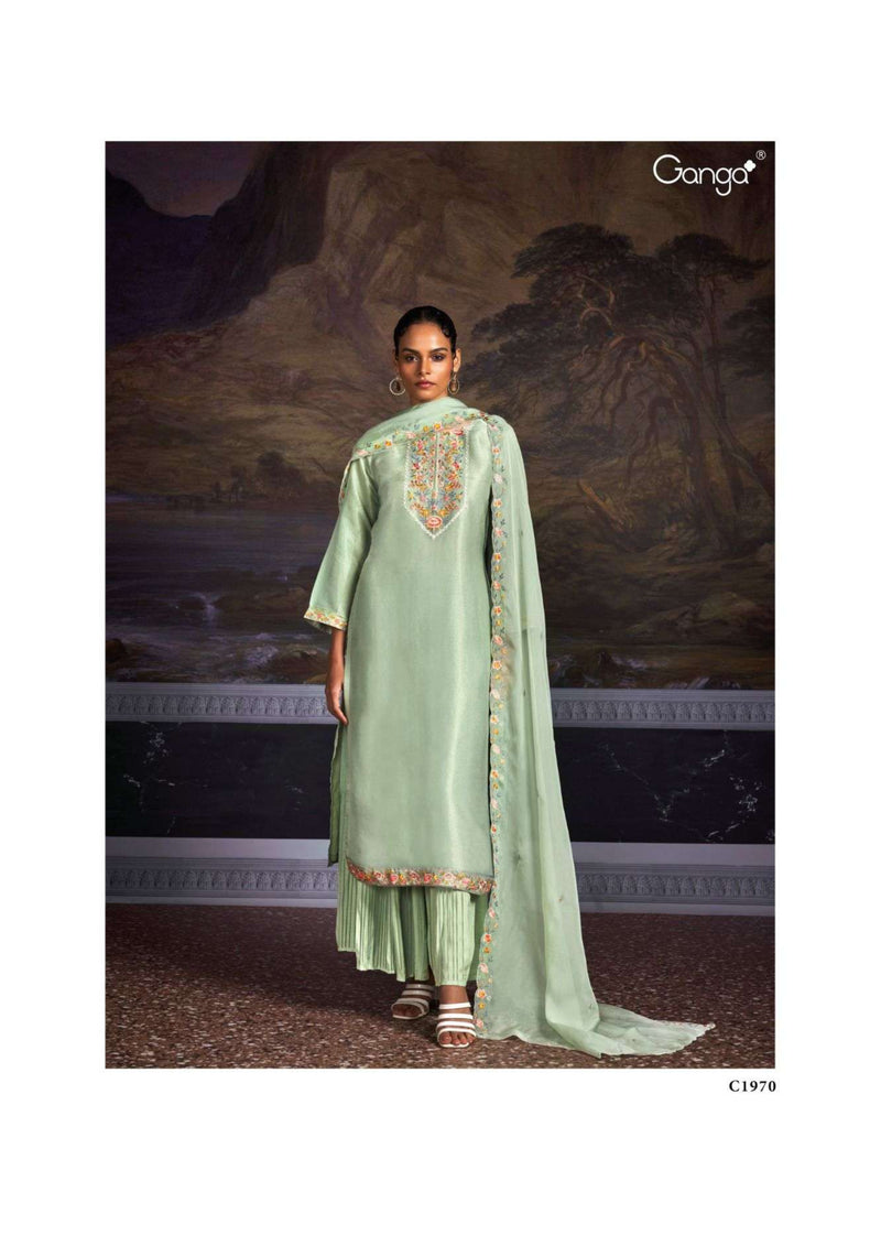 Ganga Fashion Aangan Silk Jacquard Fancy Salwar Kameez