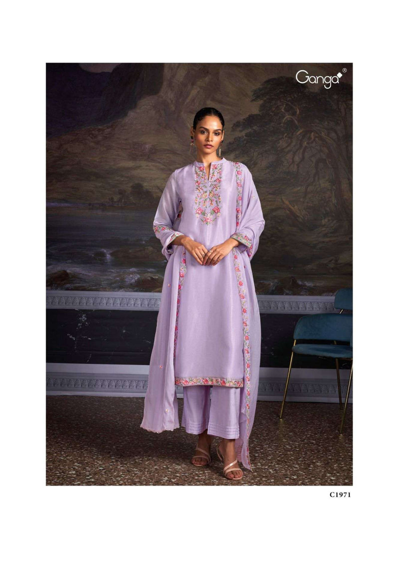 Ganga Fashion Aangan Silk Jacquard Fancy Salwar Kameez