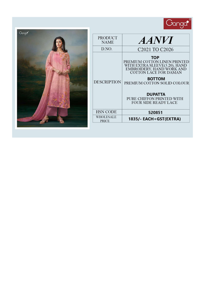 Ganga Fashion Aanvi Cotton Linen Printed Festival Wear Salwar Suit