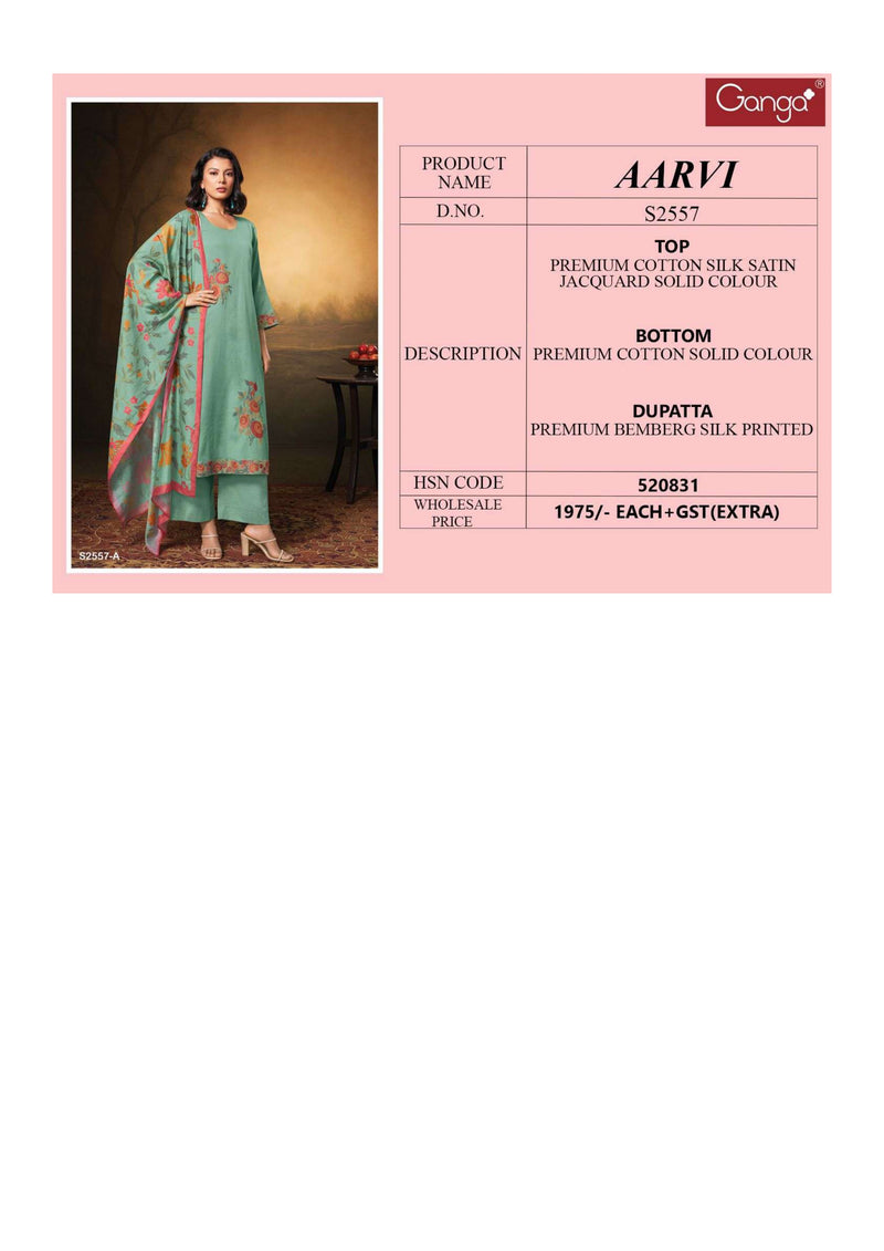 Ganga Fashion Aarvi 2557 Cotton Silk Designer Salwar Kameez
