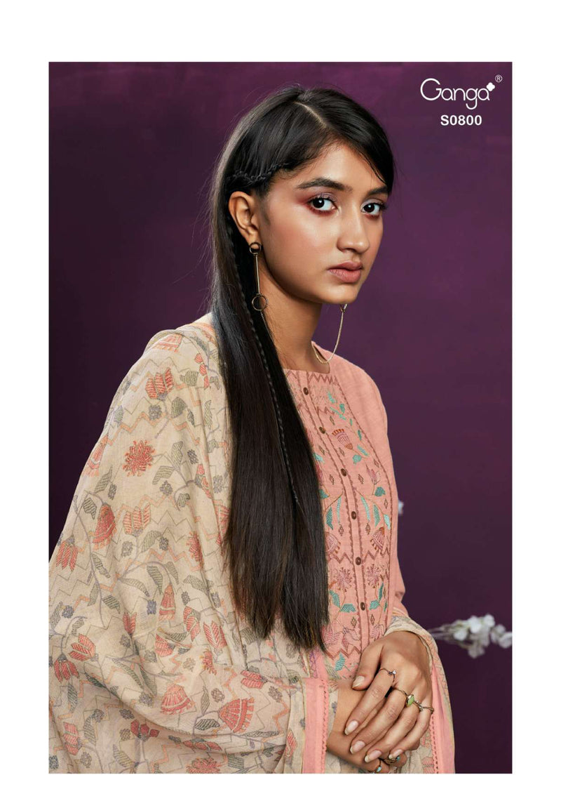 Ganga Fashion Ailee 800 Woven Cotton Embroidery Designer Salwar Kameez
