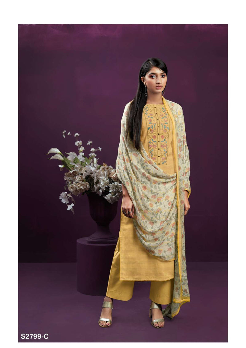 Ganga Fashion Ailee 800 Woven Cotton Embroidery Designer Salwar Kameez
