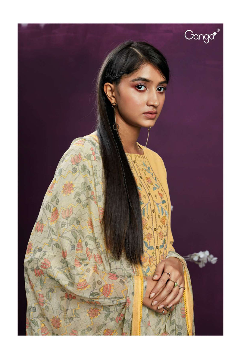Ganga Fashion Ailee 800 Woven Cotton Embroidery Designer Salwar Kameez