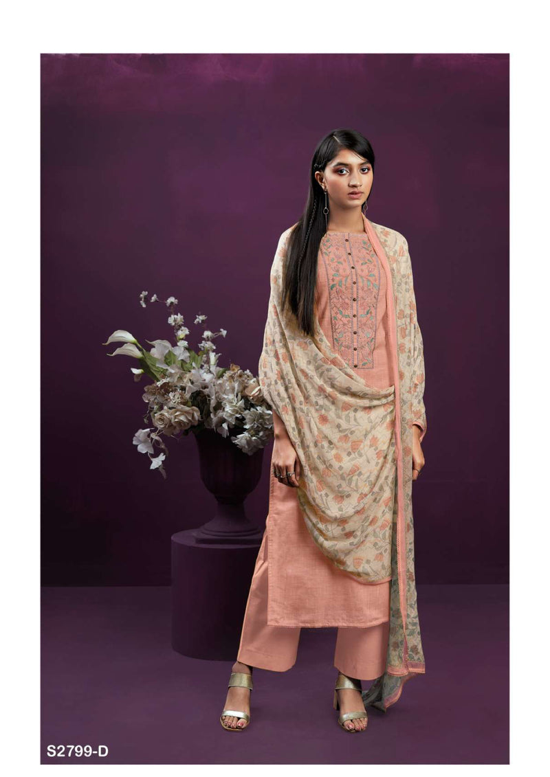 Ganga Fashion Ailee 800 Woven Cotton Embroidery Designer Salwar Kameez