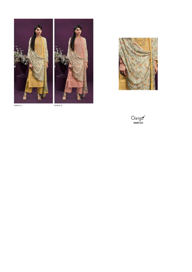 Ganga Fashion Ailee 800 Woven Cotton Embroidery Designer Salwar Kameez