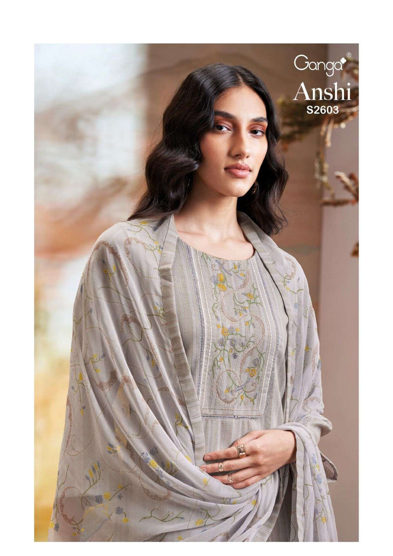 Ganga Fashion Anshi 2603 Woven Jacquard Embroidery Designer Party Wear Salwar Kameez