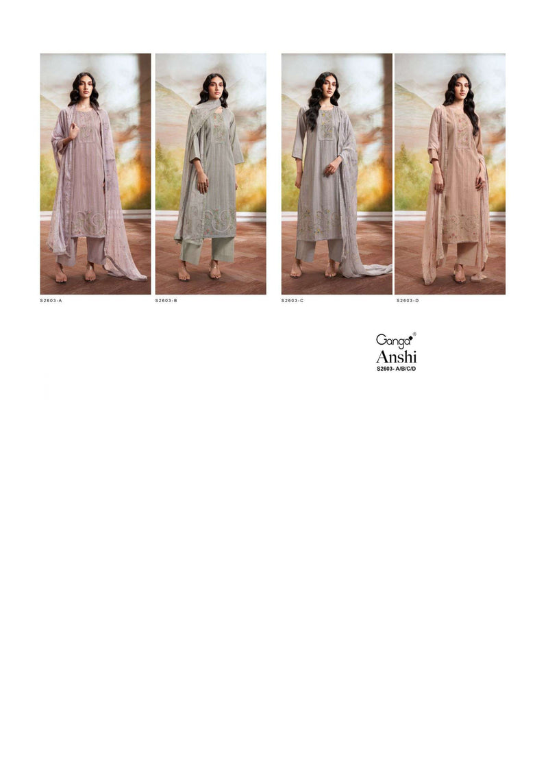 Ganga Fashion Anshi 2603 Woven Jacquard Embroidery Designer Party Wear Salwar Kameez