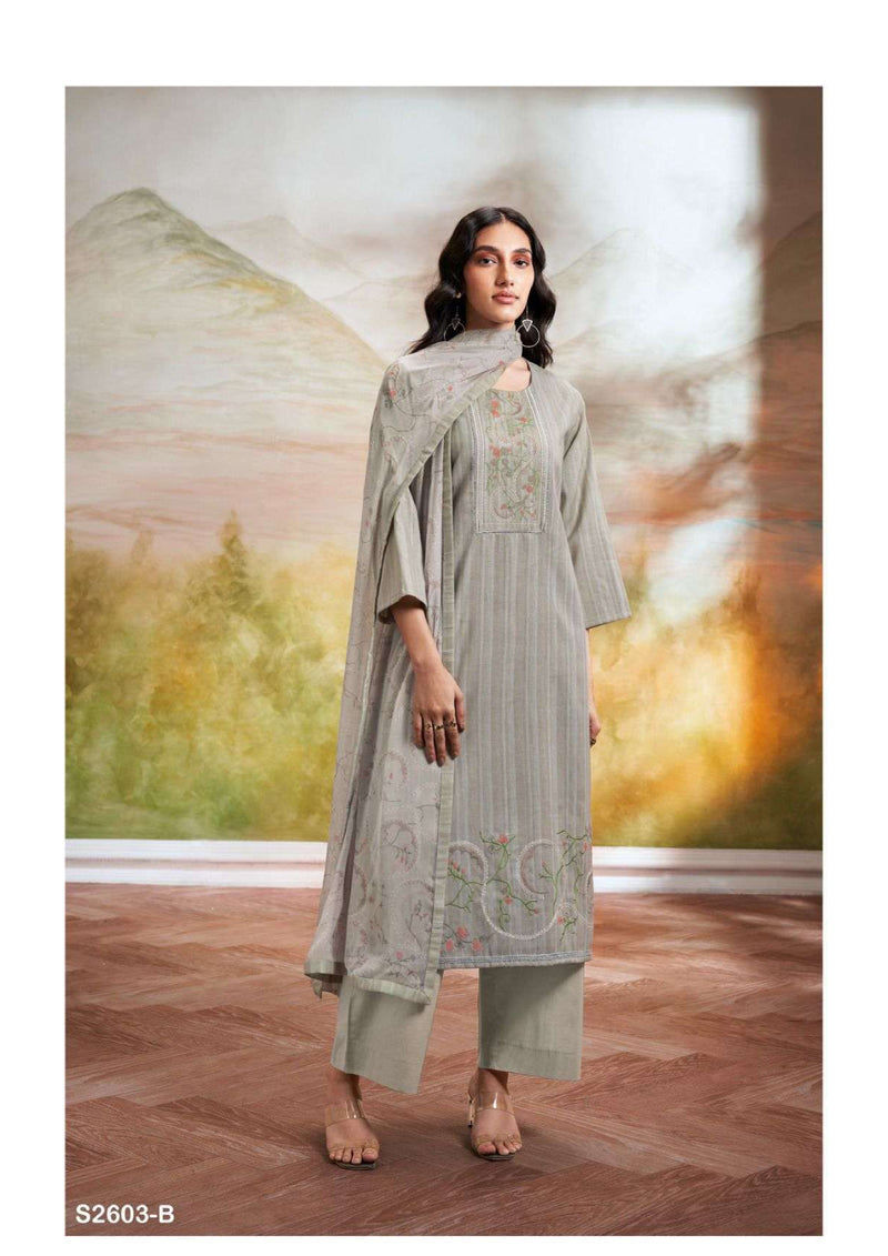 Ganga Fashion Anshi 2603 Woven Jacquard Embroidery Designer Party Wear Salwar Kameez