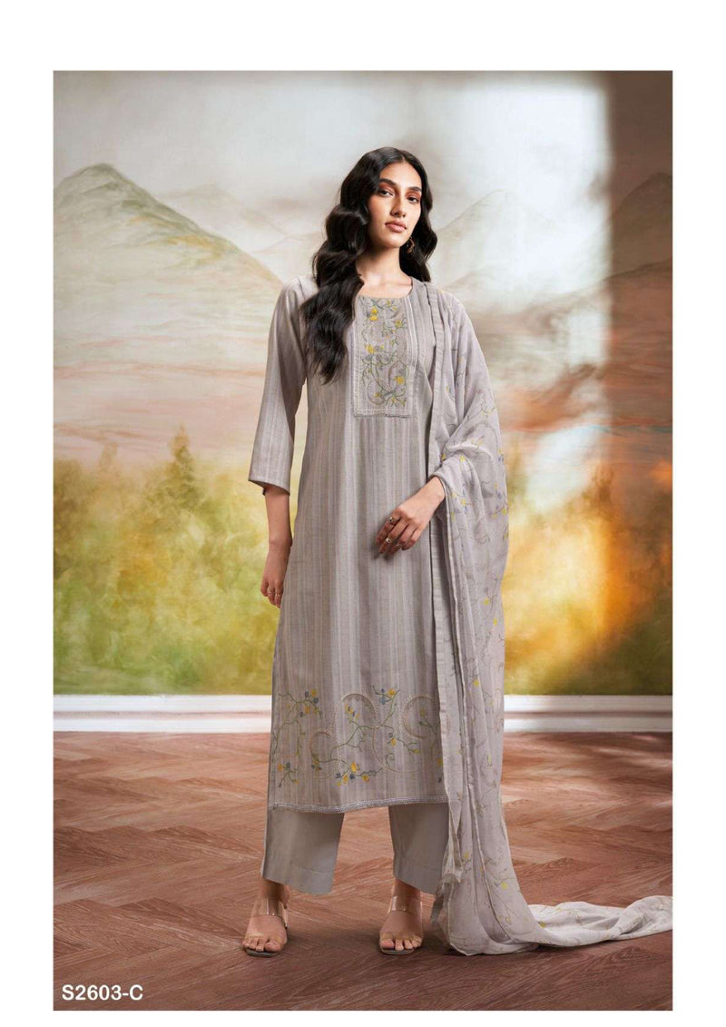 Ganga Fashion Anshi 2603 Woven Jacquard Embroidery Designer Party Wear Salwar Kameez