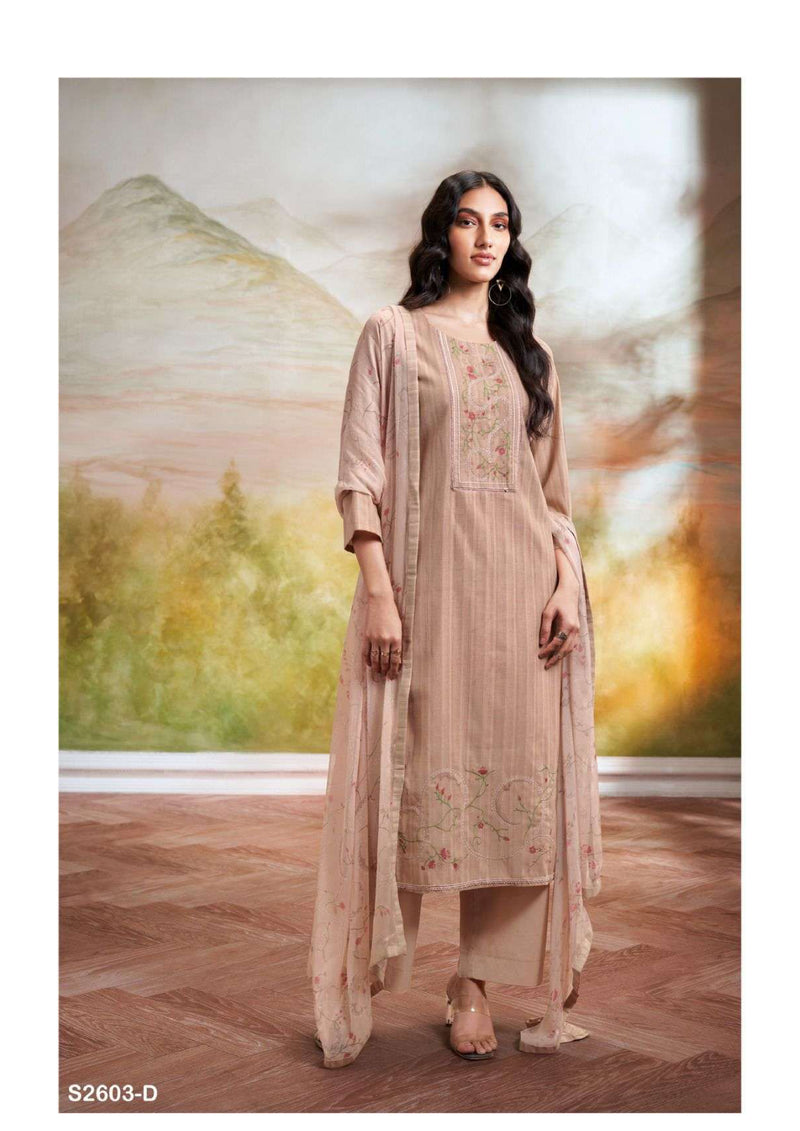 Ganga Fashion Anshi 2603 Woven Jacquard Embroidery Designer Party Wear Salwar Kameez