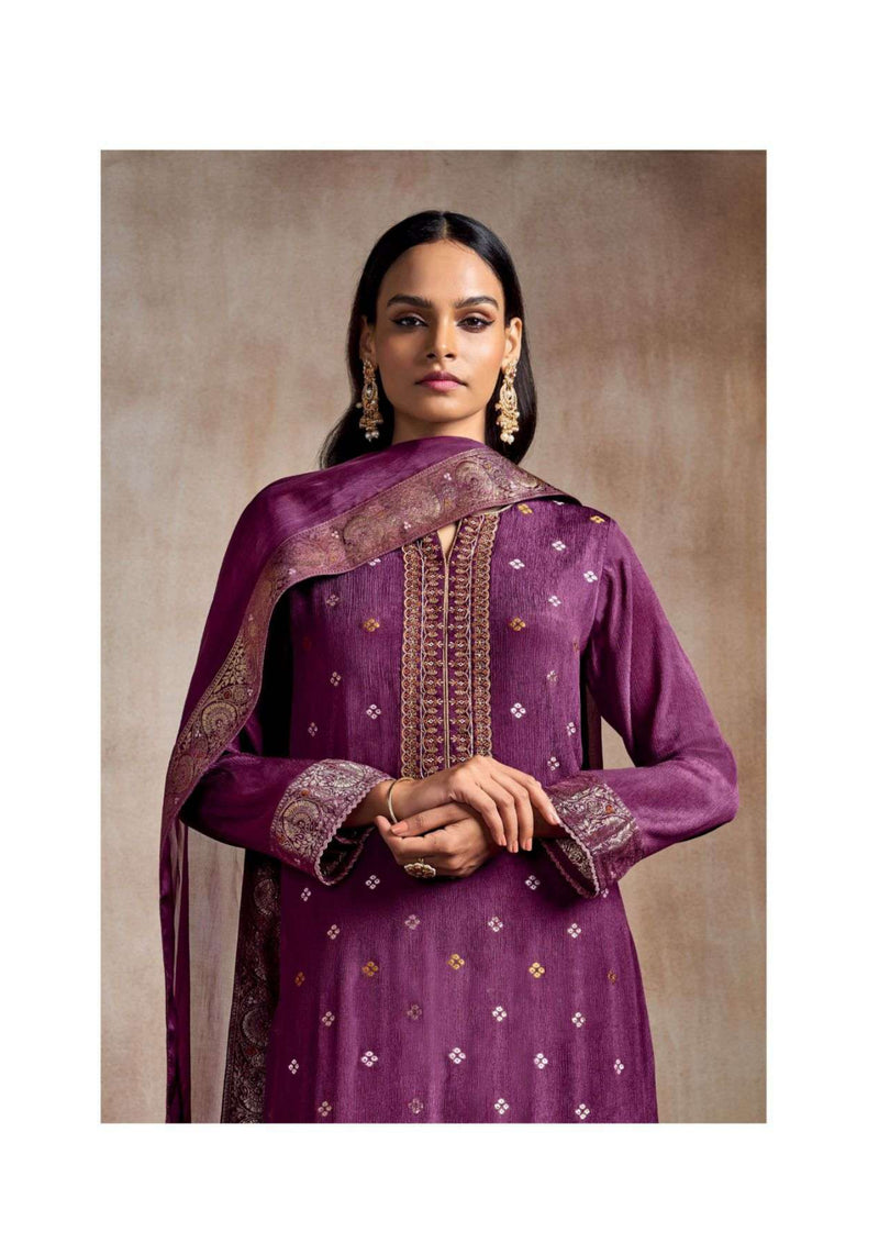 Ganga Fashion Astara 2841 Chinon Embroidery Handwork Festival Wear Salwar Suit