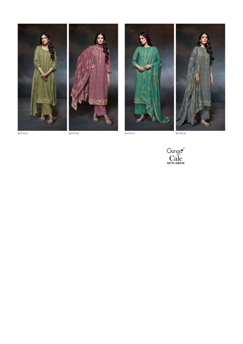 Ganga Fashion Cale 2770 Cotton Linen Printed Embroidery Festival Wear Salwar Suit