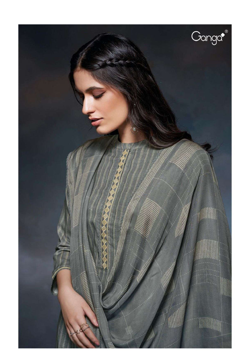 Ganga Fashion Cale 2770 Cotton Linen Printed Embroidery Festival Wear Salwar Suit