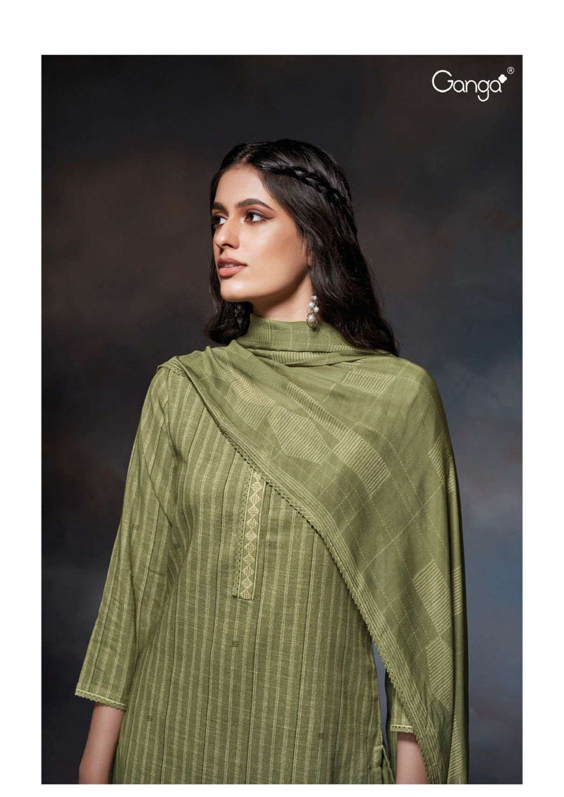 Ganga Fashion Cale 2770 Cotton Linen Printed Embroidery Festival Wear Salwar Suit