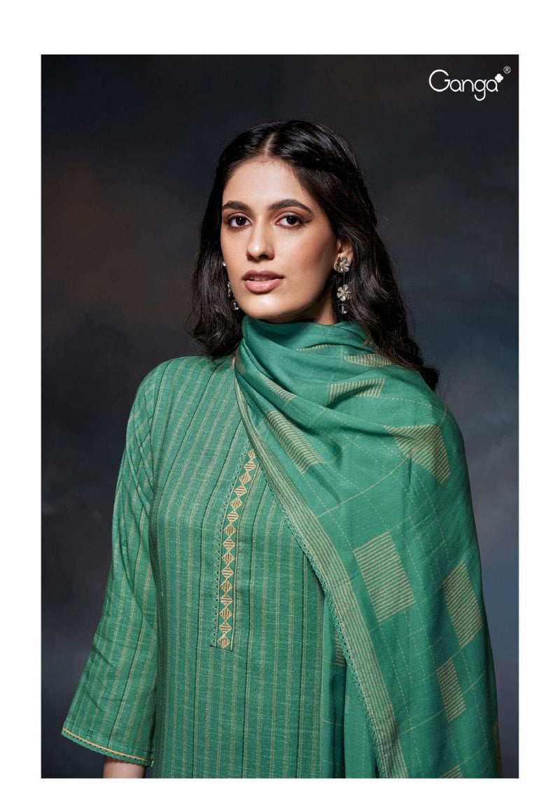 Ganga Fashion Cale 2770 Cotton Linen Printed Embroidery Festival Wear Salwar Suit