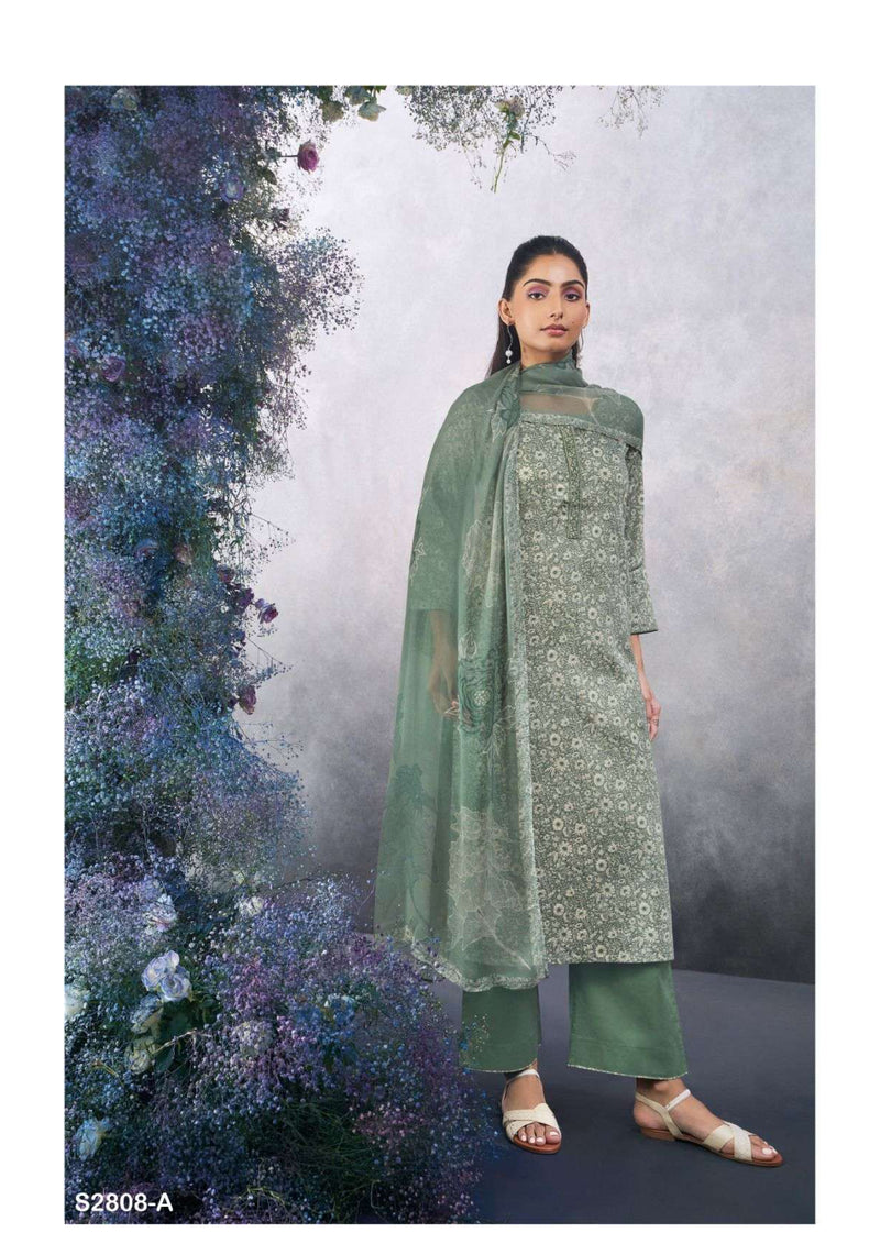Ganga Fashion Carmelita 2808 Cotton Silk Satin Fancy Designer Salwar Kameez