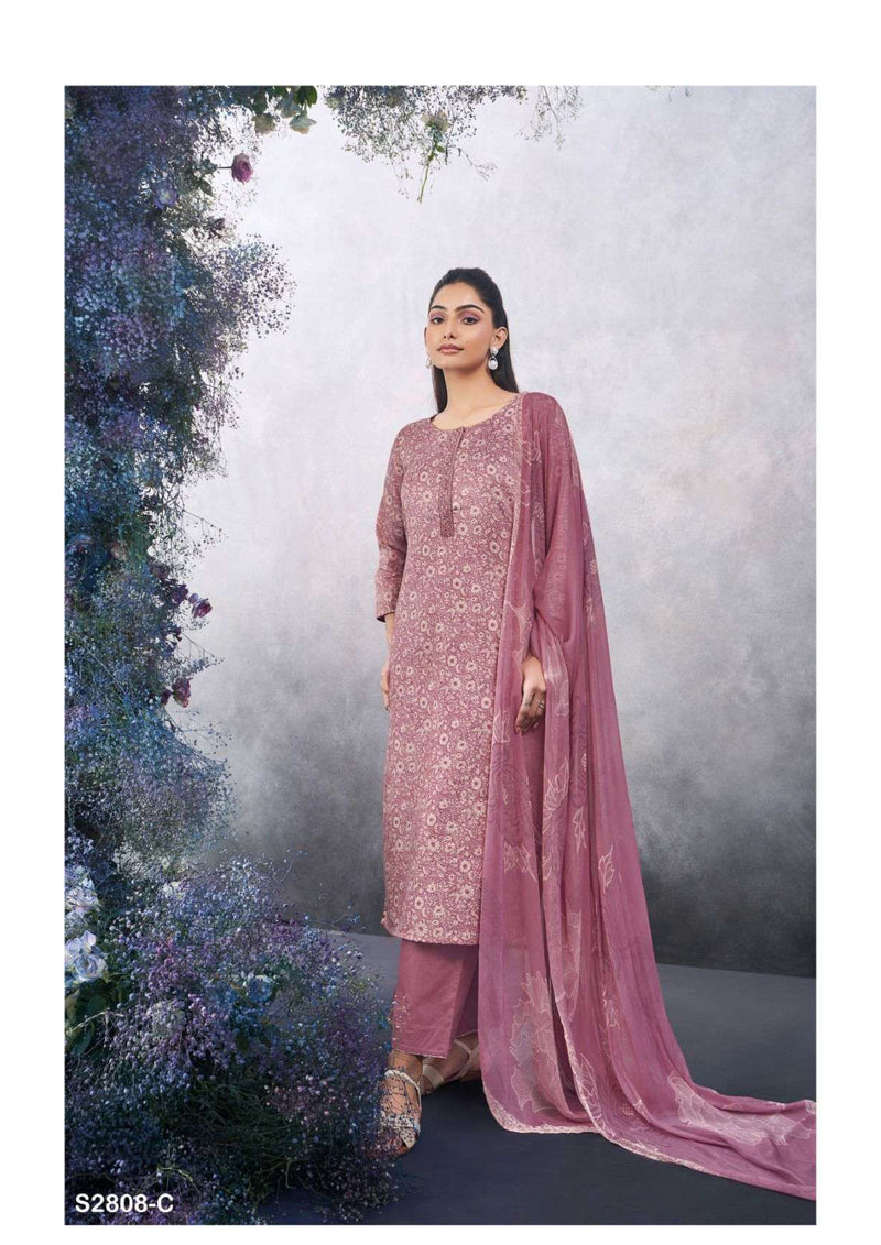 Ganga Fashion Carmelita 2808 Cotton Silk Satin Fancy Designer Salwar Kameez