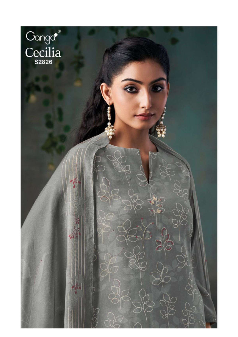 Ganga Fashion Cecilia 2826 Viscose Embroidery Hand Work Designer Salwar Suit